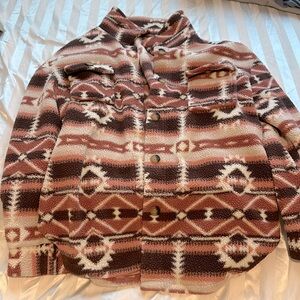 Shades of pink and purple Sherpa jacket.